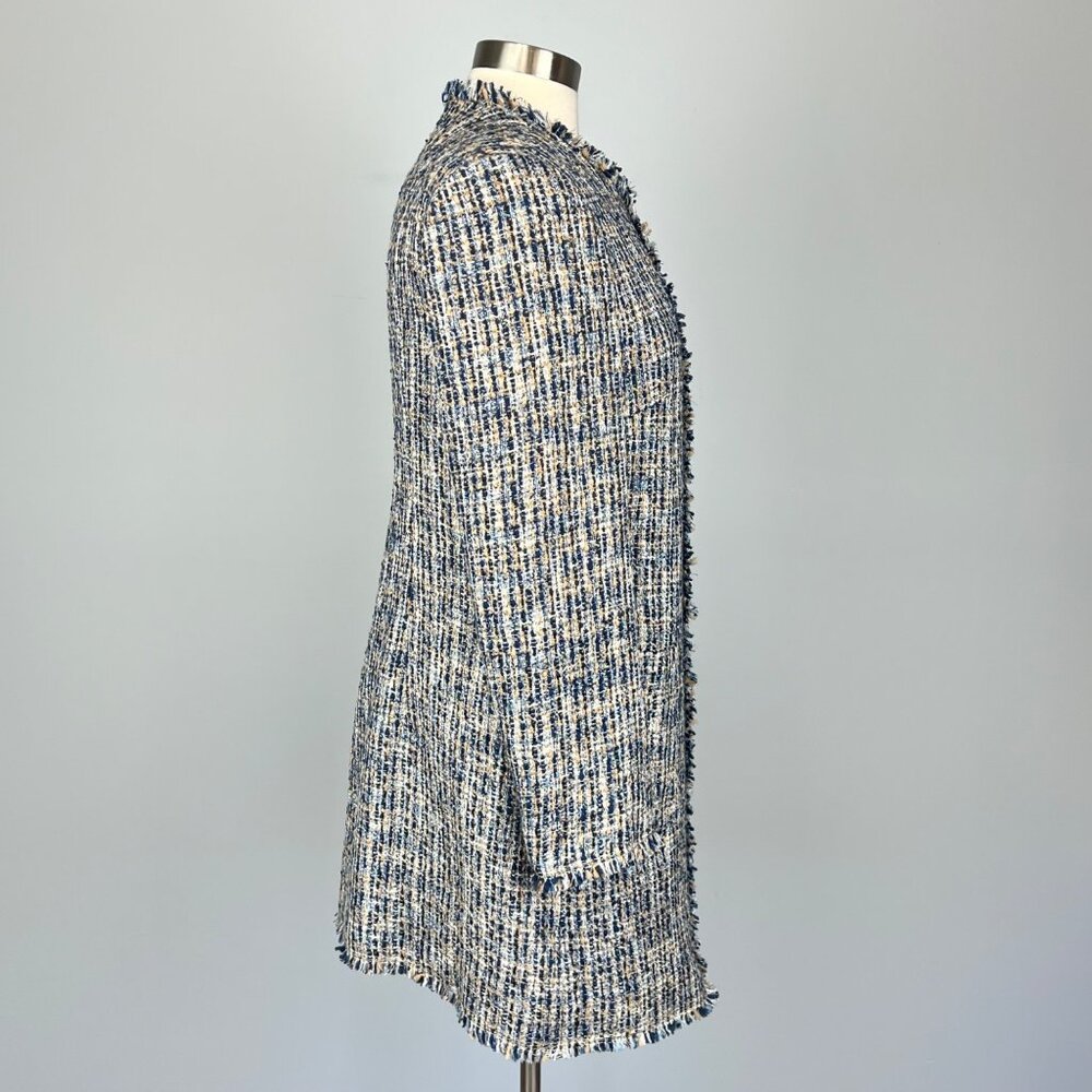 J. McLaughlin Black & White Tweed Open-Front Coat - Picture 9 of 16